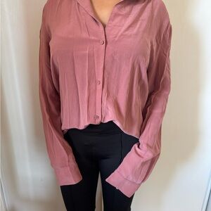 Aritzia Mauve Button-Down Shirt